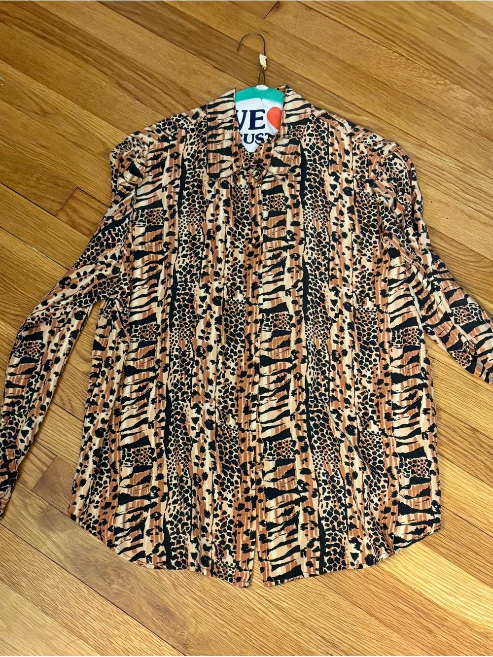 Christie & Jill, Silk Animal Print Shirt, size 14
